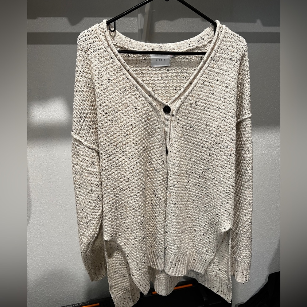 Crème sweat knit cardigan